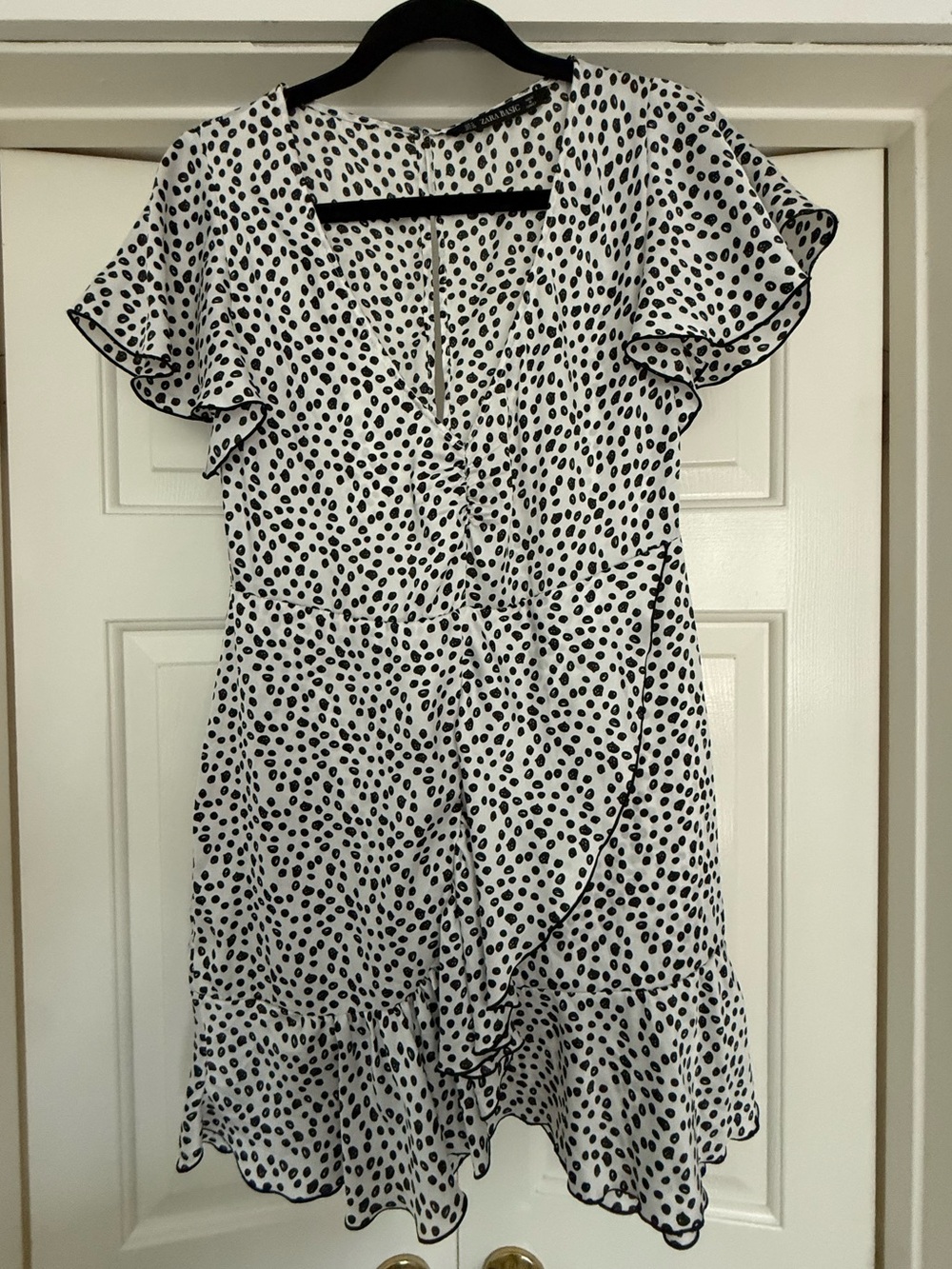 Zara polka dot open back mini dress